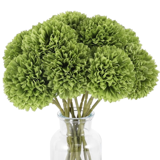 Flores artificiales de crisantemos Rowfad Green (12 unidades)