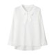 thumbnail image 4 of Blusa de manga larga con lazo para mujer - Color liso, poliéster, estilo informal de negocios - Tallas S-XXL, 4 of 7