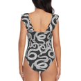 thumbnail image 6 of Yiaed Snake Print Women's Ruffled One Piece Swimsuit V Neck Swimwear Slimming Monokini for Woman-XX-Large, 6 of 8