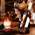 thumbnail image 2 of 1 estante de metal con forma de gato para vino, estante creativo para vino, decoración del gabinete del vino, estilo moderno lindo (bronce), 2 of 5