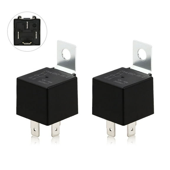 2PK Techie 4 Pin Car Relay,12V 40A with Fixed Plate, AC Starter,Air Conditioner,Heavy Duty Relay Switch,Fit for Cars, Motorcycles, Trucks