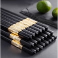 thumbnail image 4 of iPstyle Chopsticks 10 Pairs Reusable Fiberglass Non-Slip Chopsticks Beginners Chopsticks Dishwasher Safe 9.5" Black, 4 of 8