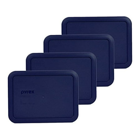 Large Cobalt Blue Glass - Pyrex 7210-PC Rectangle Dark Blue 3 Cup Storage Lid for Glass Dish (4, Dark Blue)