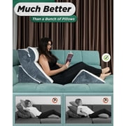 Lunix LX5 4Pcs Orthopedic Bed Wedge Pillow Set – Memory Foam Wedge Pillow for Sleeping, Leg, Knee, Back Pain Relief, Post Surgery, Acid Reflux Support