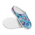 thumbnail image 3 of Fotbe Wls And Flowers Pattern Women's Fuzzy Curly Fur Memory Foam Loafer Slippers Indoor Outdoor Slippers Winter Home Shoes-46/47, 3 of 7