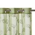 thumbnail image 2 of Sunyuer Sheer Curtains Floral Embroidery Drapes, 63 inch Voile Light Filtering Window Curtain Set for Living Room Bedroom, 2 Panels, Green, 2 of 4