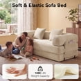thumbnail image 6 of LazySunsets Sofa Bed Convertible Boneless Couch Corduroy Modular Couch Bed with Fixed-Shape Frame & Removable Armrests for Living Room, Bedroom White, 6 of 7