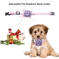 thumbnail image 2 of Collar de cuello de flor con lazo para mascotas, correa ajustable, collares con lazo para perros, gatos y cachorros (lavanda M), 2 of 8