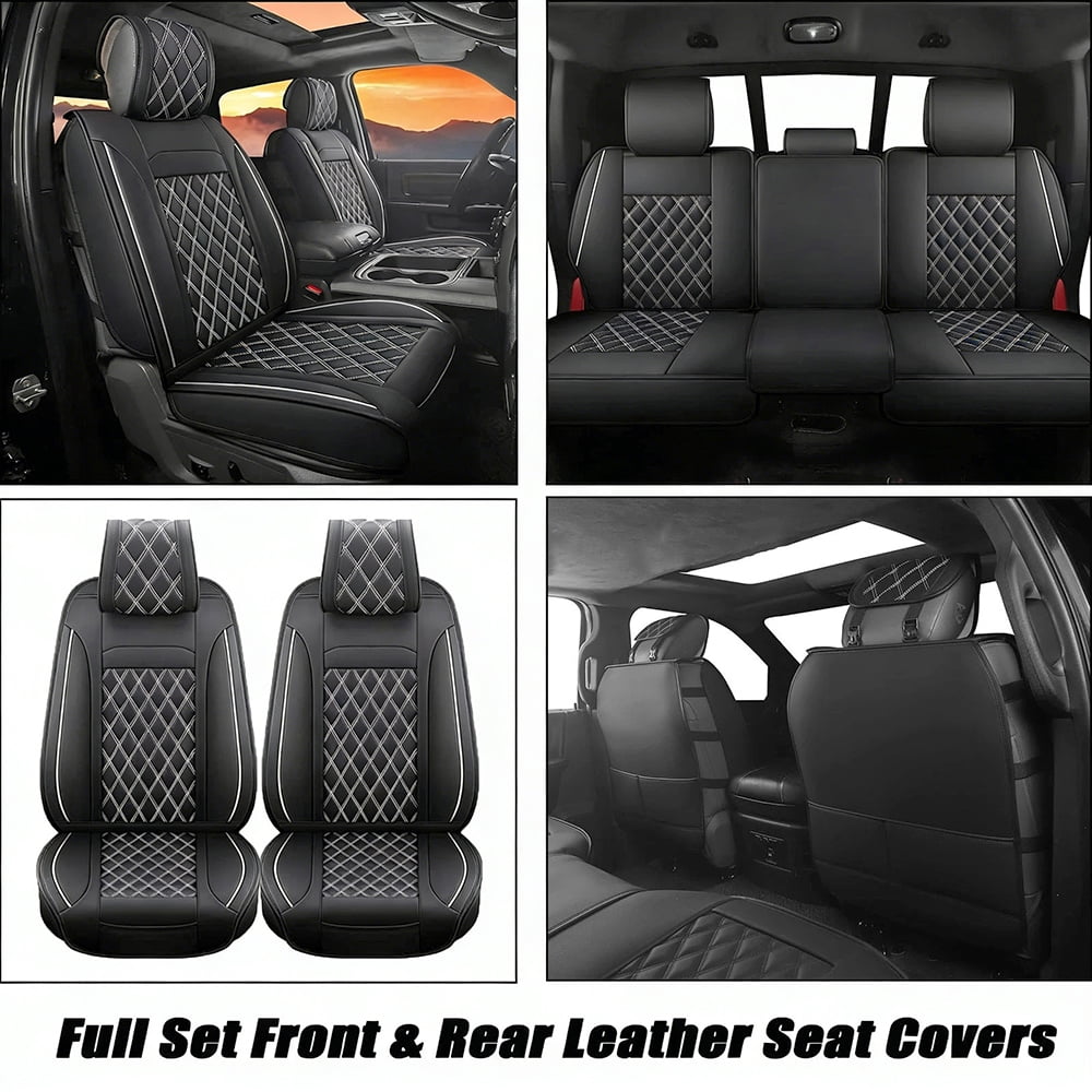 Fit For Dodge Ram 2009-2024 1500 2500 3500 Full Leather Car Seat Covers Custom