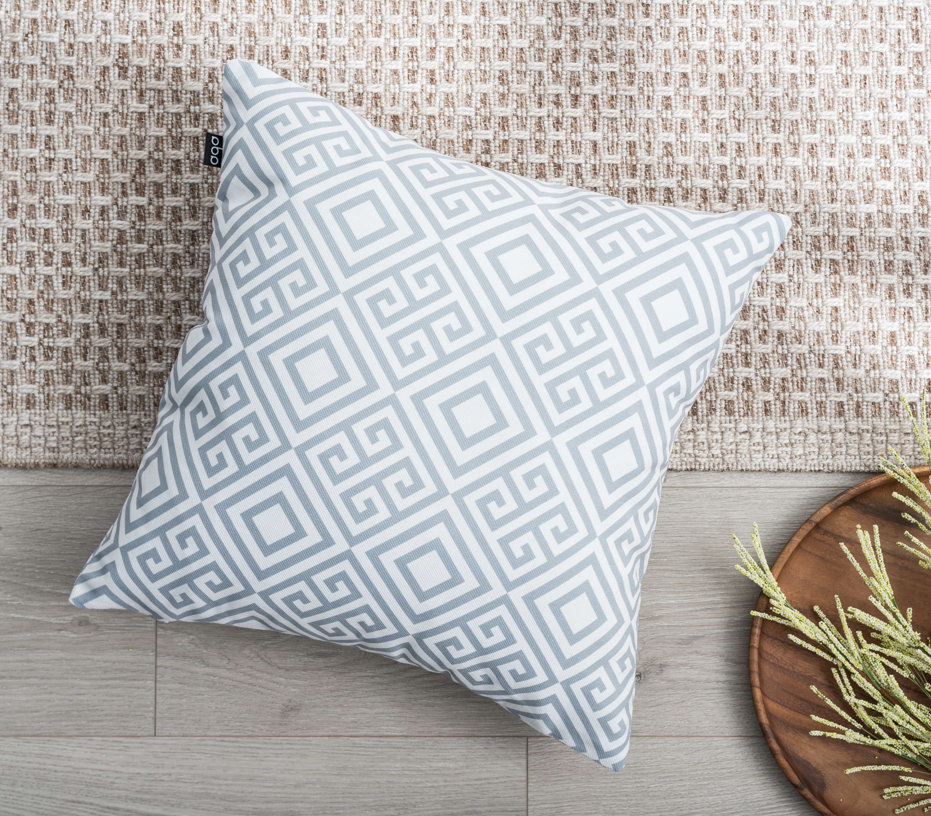 Ada Home Decor Gray Geometric Contemporary Pillow