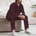 thumbnail image 7 of Salouo Music Print Button-Front Long Sleeve Pajama Set for Men, Soft 2Pjs Men's Long Sleeve Sleepwear-Large, 7 of 7