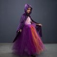 thumbnail image 6 of IBTOM CASTLE Kids Girls Witch Costumes Halloween Cosplay Costume Fancy Dress Cloak Witch Broom 3PCS Dress up Outfit 6-7 Years Purple, 6 of 9