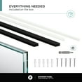 thumbnail image 6 of Fine Fixtures Single Fixed Glass Shower Panel - Clear Tempered Frameless Shower Glass Door 34" W X 74" H Black Finish, 6 of 11