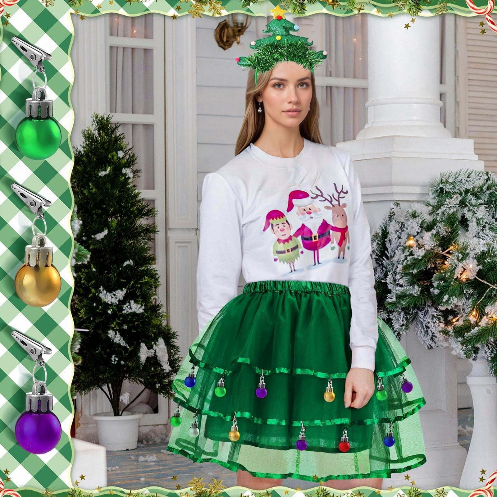 Shadoumai Christmas Tree Dress Women, Christmas Outfits For Women, Xmas Tree Dress, Fun Party Clothes for Woman