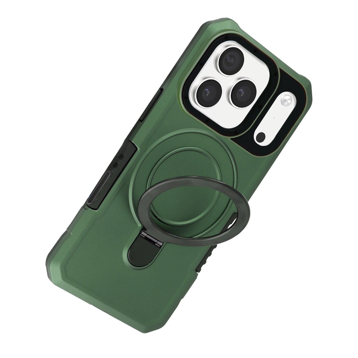 Shockproof Armor Case with Ring Holder for iPhone 17 Pro Max - Green