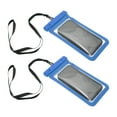 thumbnail image 1 of Ofertas Únicas 2 Pcs Bolsa Móvil Impermeable Azul Funda Impermeable Universal Compatible con Teléfono 4.53"x8.27", 1 of 6