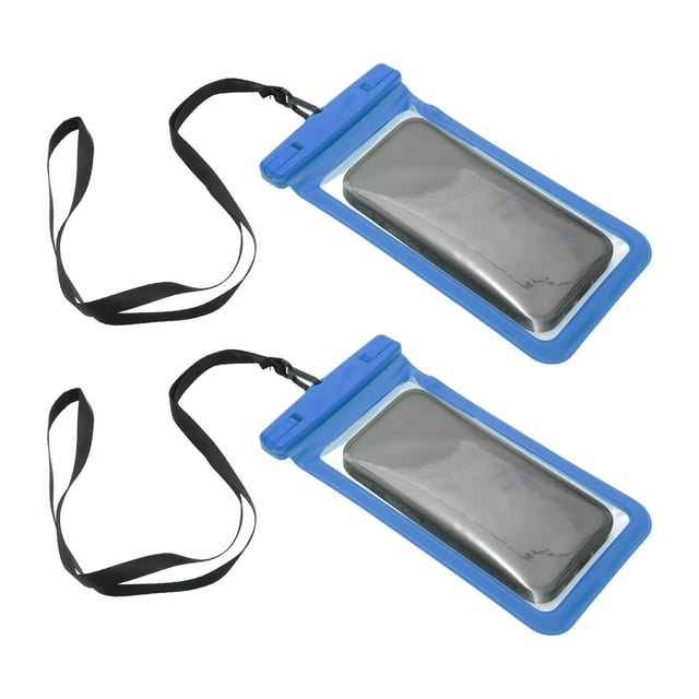 Ofertas Únicas 2 Pcs Bolsa Móvil Impermeable Azul Funda Impermeable Universal Compatible con Teléfono 4.53"x8.27"