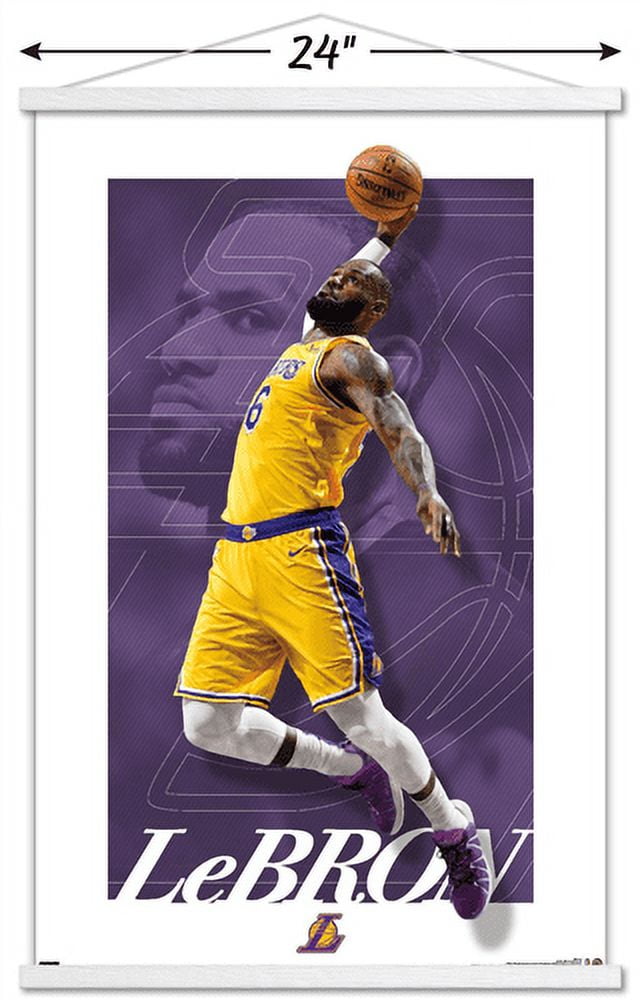 NBA Los Angeles Lakers - LeBron James 21 Wall Poster with Magnetic Frame, 22.375" x 34"