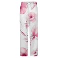 thumbnail image 5 of Pink Floral Seamless Pattern Winter Female Pants Flannel High Waist Women Pants Lady Warm Straight Leg Plush Trousers, 5 of 7