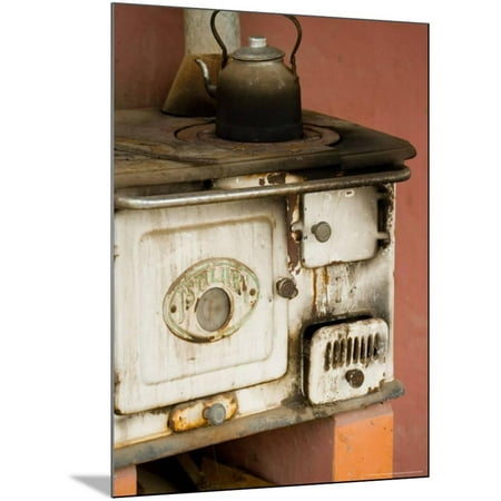 Classic Wood Stove, Estancia Santa Susan near Outskirts of Buenos Aires, Argentina Wood Mounted Print Wall Art By Stuart