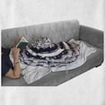 thumbnail image 6 of Star Mandala Soft Flannel Fleece Throw Blanket, Romantic Rose with Crescent Moon and East Folklore Swirl Pattern Oriental, Cozy Plush for Indoor and Outdoor Use, 70" x 90", Indigo White, by Ambesonne, 6 of 6