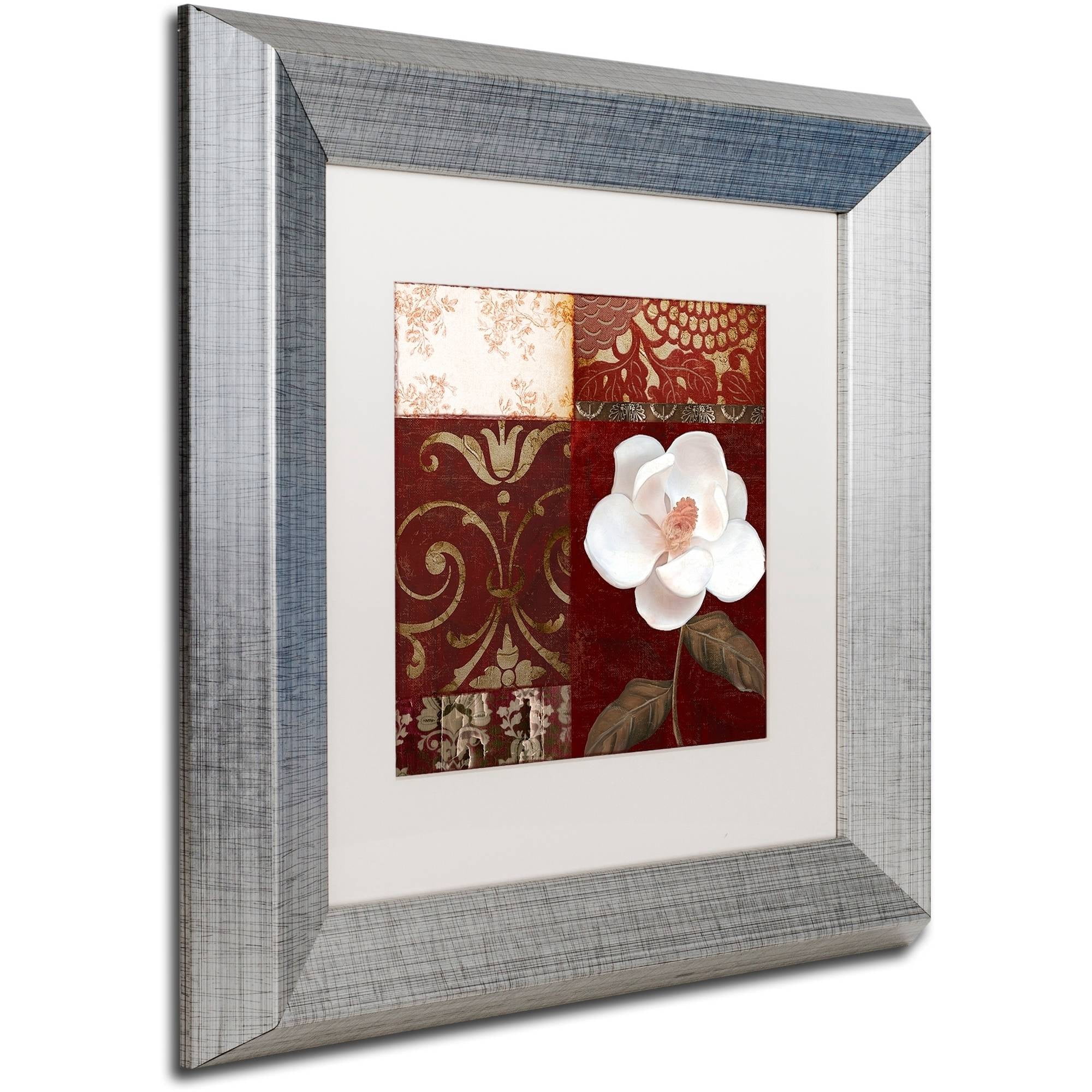 Trademark Fine Art "Flores Blancas IV" Canvas Art by Color Bakery White Matte, Silver Frame