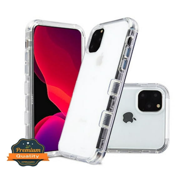 Apple iPhone 11 Pro Phone Case Tuff Hybrid Shockproof Three Layers Rubber Bumper Heavy Duty Cover [Impact Resistant] TPU Silicone Protective CLEAR Transparent Cover for Apple iPhone 11 PRO (5.8")