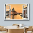 thumbnail image 3 of wall26 Canvas Print Wall Art Window View Venice Italy Italian Boat Dock Sunset Wilderness Nature Photography Realism Scenic Landscape Colorful Multicolor for Living Room, Bedroom, Office - 24"x3, 3 of 5