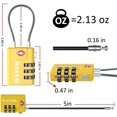 thumbnail image 4 of Cerradura de equipaje de cable aprobada por tsa, candado combinado de 3 dígitos, con cerradura de cable de acero de aleación de zinc, muy adecuado para maletas de viaje, 4 of 5