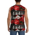thumbnail image 4 of Daiia Red Wine Rose Printed Men's Tank Tops,Casual Soft Sleeveless Gym Muscle Shirts Bodybuilding Tee-X-Large, 4 of 8