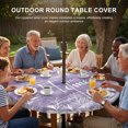 thumbnail image 3 of Round Outdoor Tablecloth with Umbrella Hole and Zipper, Vintage Lavender Tablecloth with Elastic Waterproof, Farmhouse Florals Leaf Coastal Home Sweet Patio Table Covers for 31" - 35" Pool Tables, 3 of 9