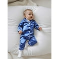thumbnail image 4 of BemeyourBBs Newborn Baby Girl Boy Silk Satin Pajamas Rompers Kids Long Sleeve Button Down Pjs Infant One Piece Jumpsuit Loungewear Sleepwear, 4 of 10