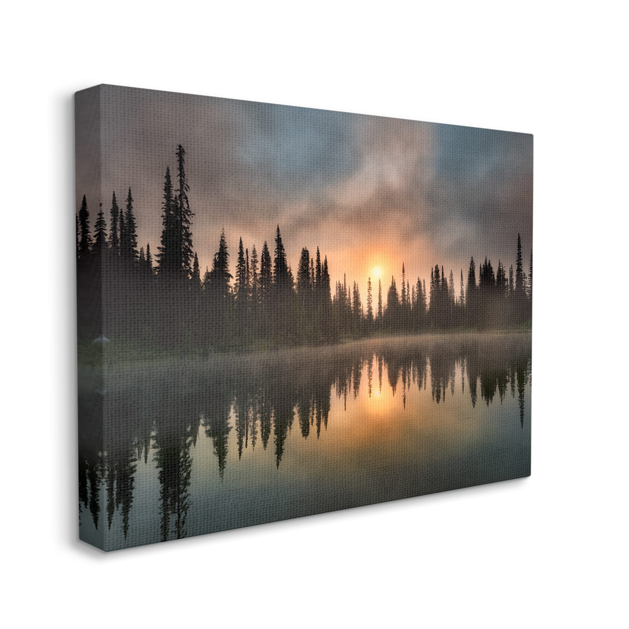 Stupell Industries Sunrise Lake Reflection Horizon Coastal Photography Gallery Wrapped Canvas Print Wall Art