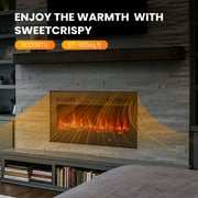 edx 36Electric Fireplace, 1500W, 13 Adjustable Flame Colors, 12-Hour Timer, Low-Noise Design, Supports Wall-Mounted/Freestanding/Built-In Installation