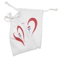 thumbnail image 2 of Love Fabric Pouch Set of 2, Brush Drawing a Heart Mutual Special Emotions Positive Desire Graphic Print, Small Drawstring Bag for Toiletries Masks and Favors, 9" x 6", Red Blue White, by Ambesonne, 2 of 2