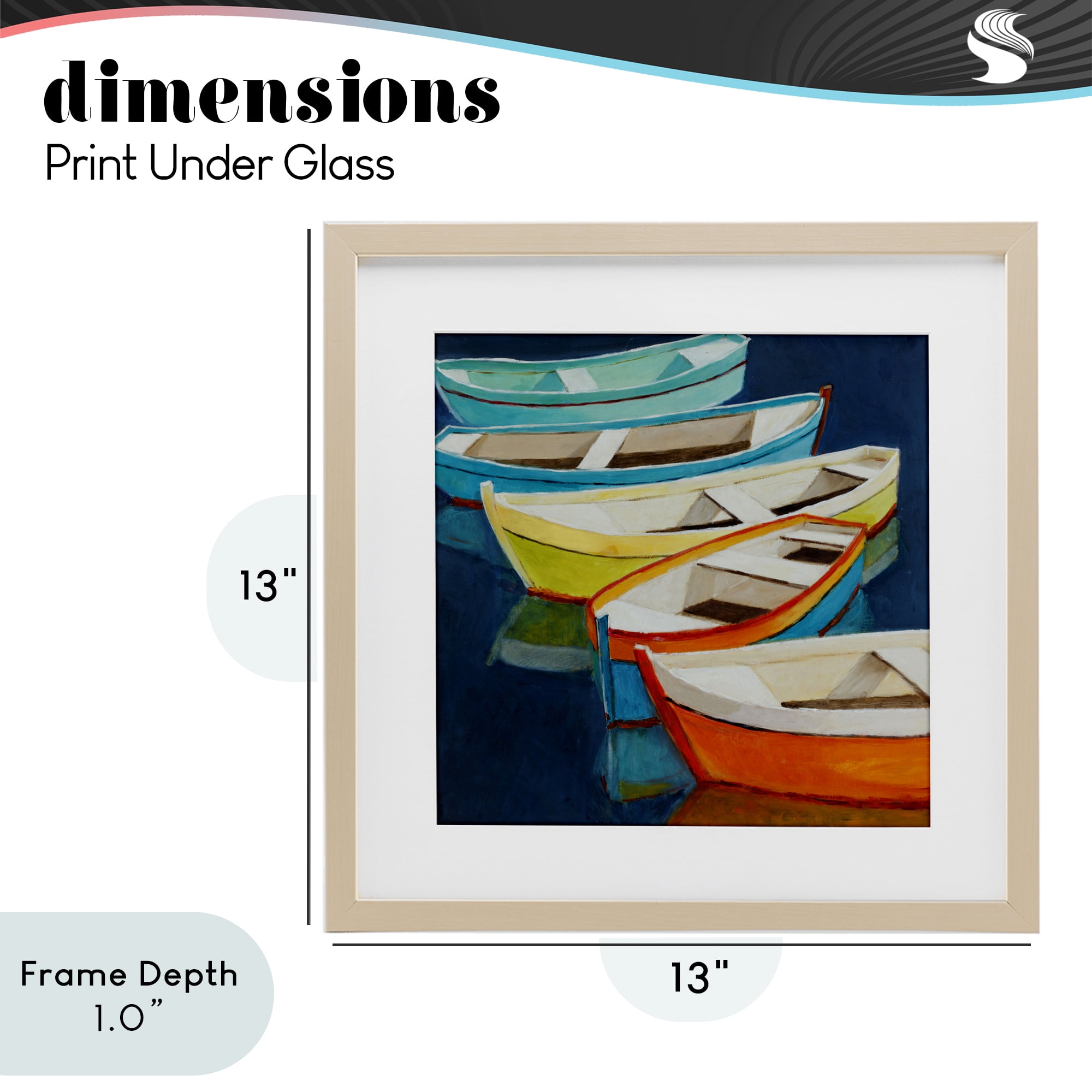 Stupell Industries Serene Rowboats in Summer Birch Framed Print Under Glass, design by Lorenzo Collective