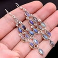 thumbnail image 2 of Granjero Gordo Pendientes colgantes de estilo retro con diseño único y nuevo para mujer, joyería étnica bohemia vintage (azul), 2 of 3