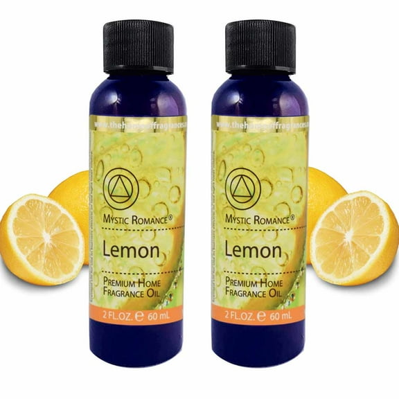2 Lemon Citrus Scent Aroma Therapy Oil Home Fragrance Air Diffuser Burner 2oz