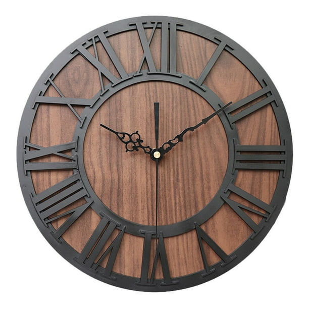 Reloj de pared digital romano con simulación de números romanos (envío negro sin batería)