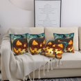 thumbnail image 4 of Halloween Throw Pillow Covers, Halloween Ghost Puzzle Pumpkin B Square Pillow Cases with Invisible Zipper for Halloween Decorations, Farmhouse Halloween Decor 18x18, 4 of 7