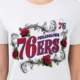 thumbnail image 3 of Women's G-III 4Her by Carl Banks White Philadelphia 76ers Super-Slim Fit Lightweight Roses Crew Neck T-Shirt, 3 of 3