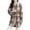 Khaki, variant on Women's Plaid Jacket Blue European Brushed Shirt Long Sleeved Long Sleeved Hooded Casual Plaid Winter Coats M