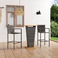 thumbnail image 1 of vidaXL 3 Piece Garden Bar Set Grey, 1 of 4
