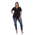 thumbnail image 4 of White Mark Women's Plus Size Keyhole Neck Short Crisscross Sleeve Shirt Top, 4 of 5