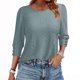 thumbnail image 3 of TaTaai Women‘s Victorian Style Button Down Blouse， Three Quarter Sleeve Solid Color Top， Elegant Summer Casual Shirt for Formal Occasions Gift, 3 of 6