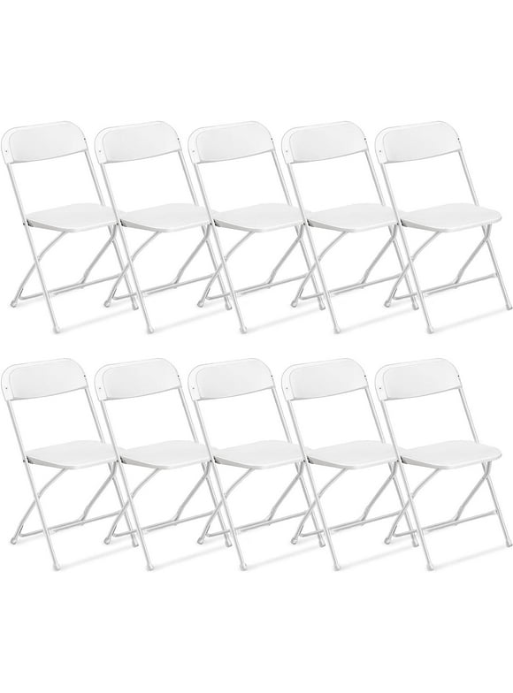 Ktaxon 10Pack Commercial Plastic Folding Chairs Stackable Wedding Party Chairs,White