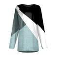 thumbnail image 6 of Long Sleeve Shirts for Women 2026 Spring Fall Casual Geometric Printed V Neck Oversized Shirt Tunic Blouse, 6 of 6