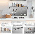 thumbnail image 4 of Stainless Steel Stove Backsplash Protector with Storage Shelf, Magnetic Knife Rack, 36" x 30", 4 of 5