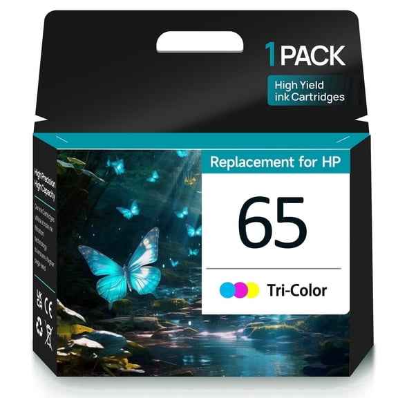 65 Ink Cartridges for HP 65 Tri-Color Ink Cartridge for HP Ink 65 Compatible for HP Printer Ink 65 (1 Tri-color)