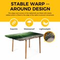 thumbnail image 4 of Dark Green Ocean Waves Table Cloths for 4 Foot Rectangle Tables, Summer Beach Coastal Abstract Patio Waterproof Elastic Fitted Tablecloths, Washable Rectangular Table Cover for Camping, 4 of 8